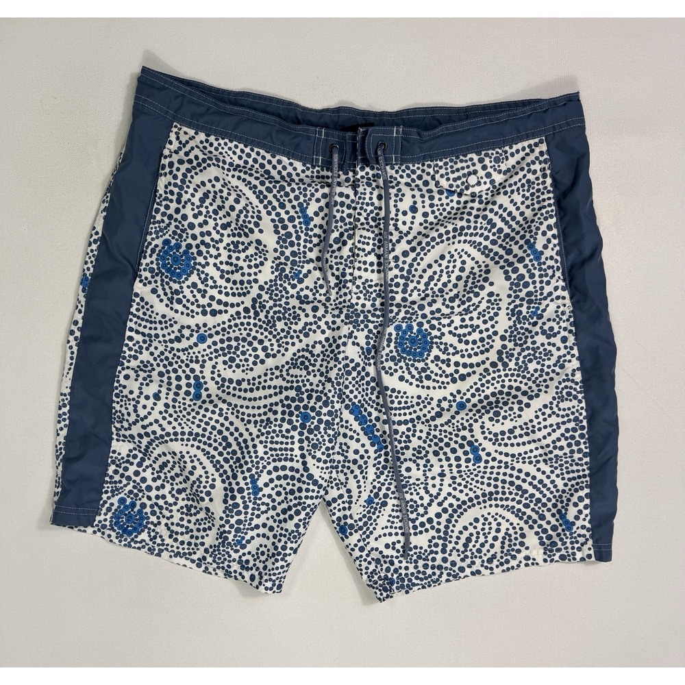 Armani Exchange Swim Trunks Mens Large Blue Geometric Board Shorts Mesh Lined AX